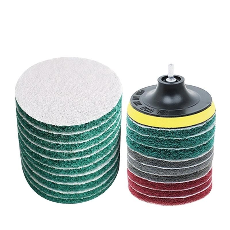 Abrasive Tools Flocking Cloth 125mm Industrial Round Scrubbing Scouring Pad Disc for Polishing