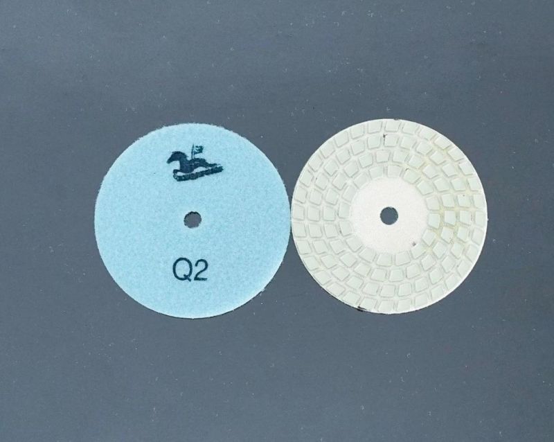 Qifeng Power Tool 4-Step 100mm Abrasive Tools Dry Polishing Pads for Granite/ Marble