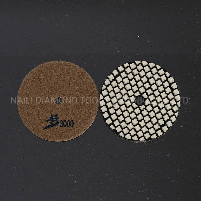 4′ ′ Seven Steps Resin-Bond Diamond Dry Dream Polishing Pad for Granite/ Marble