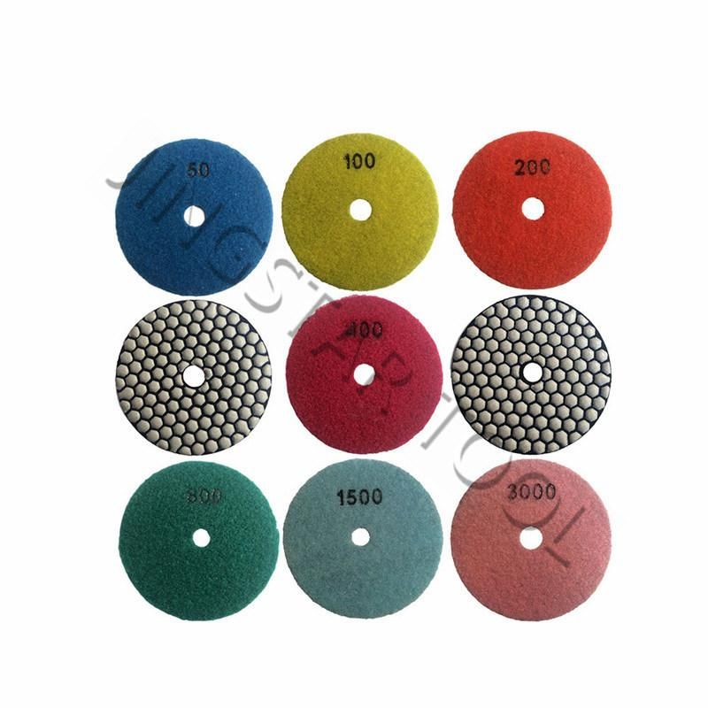 4 Inch Snail Lock spiral Diamond Sharp Granite Beveled Edge Resin Polishing Pads