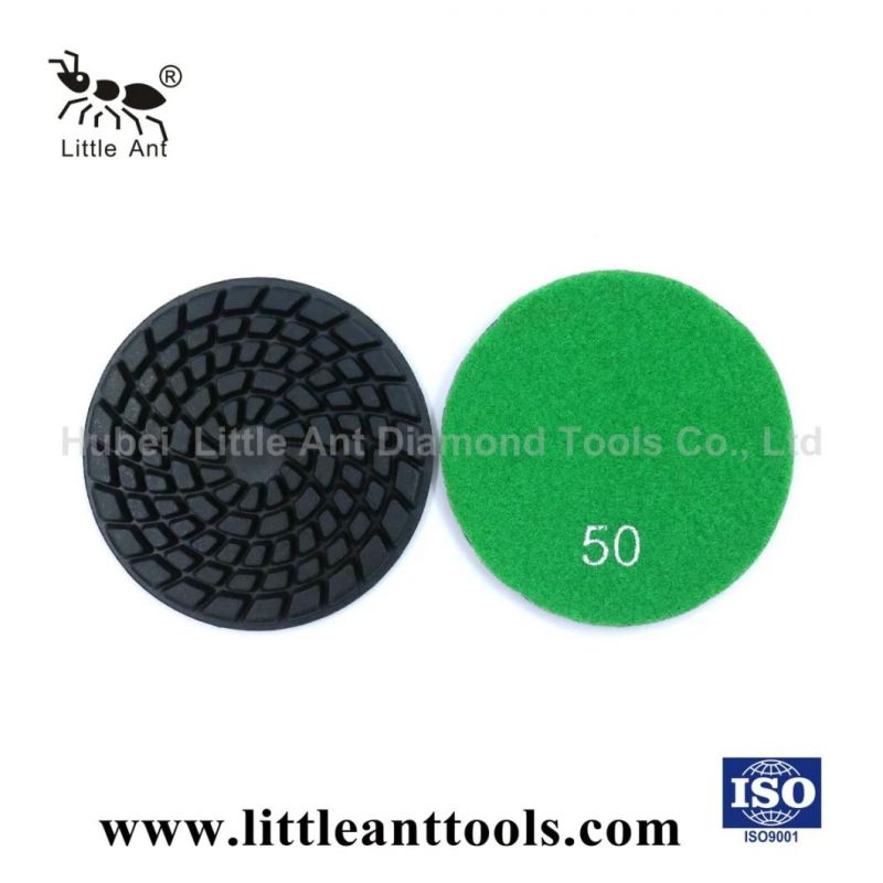 100mm Resin Bond Wet & Dry Flexible Diamond Grinding Polishing Pad for Concrete