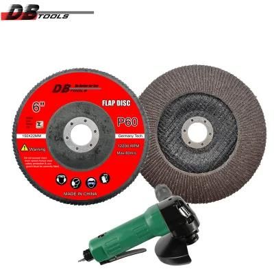 6&quot; 150mm 7/8&quot; Arbor Flap Disc Abrasive Emery Cloth Sanding Wheel Calcine Alumina Grit 60 for Metal Derusting