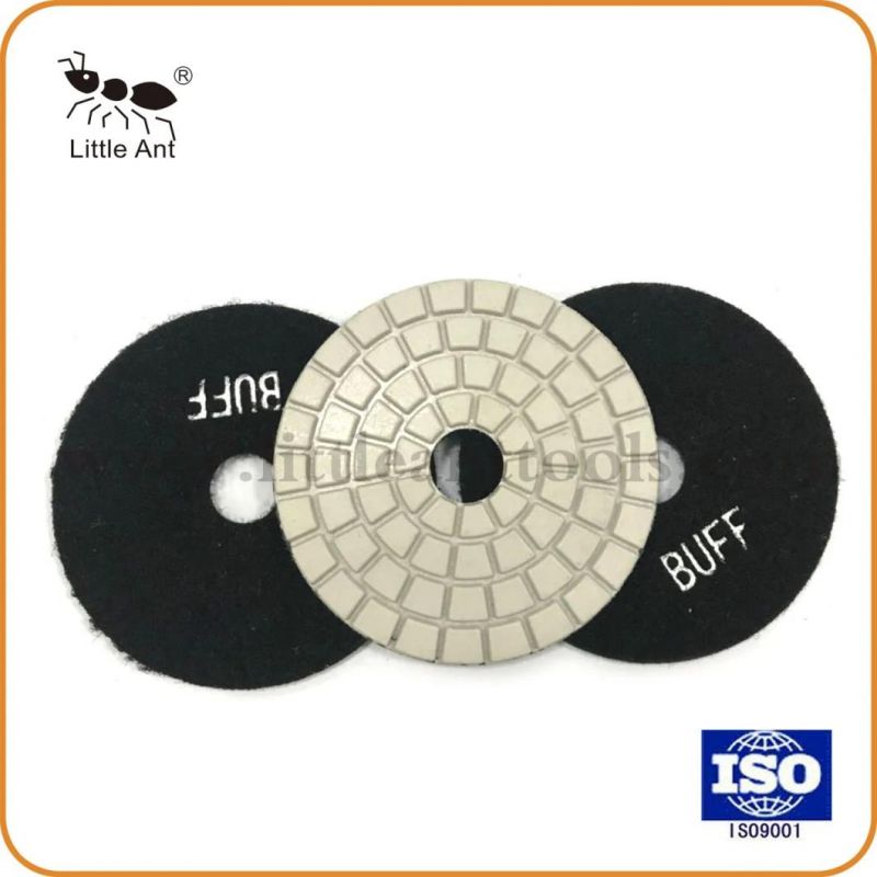 4 Inch White/Black Quartz Diamond Polishing Pad with Buff Grit