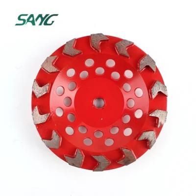 4-7 Inch Arrow Shape Segment Diamond Grinding Cup Wheels