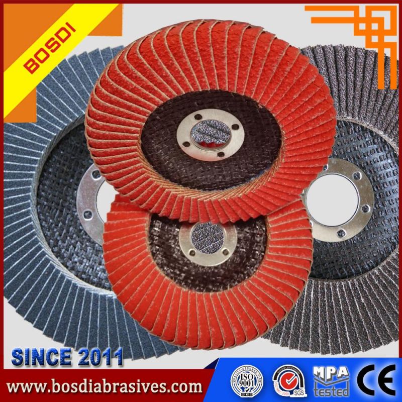 Ceramic,Zirconia, Aluminum Oxideflap Disc,115X22mm,Bosdi Brand Calcine Aluminium Oxide Flap Disc Brown,Red and Blue,Grinding Metal,Inox,Stainless Steel,Iron Ect