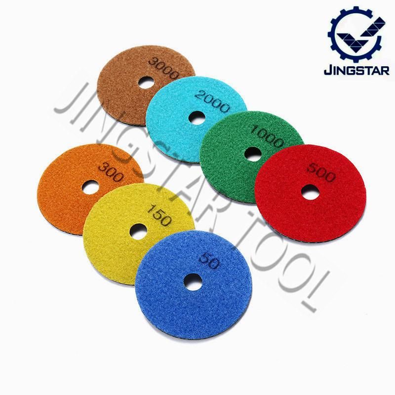 4 Inch Wet Diamond Soft Polishing Pad for Ceramic Tiles Marble and Stone Resin