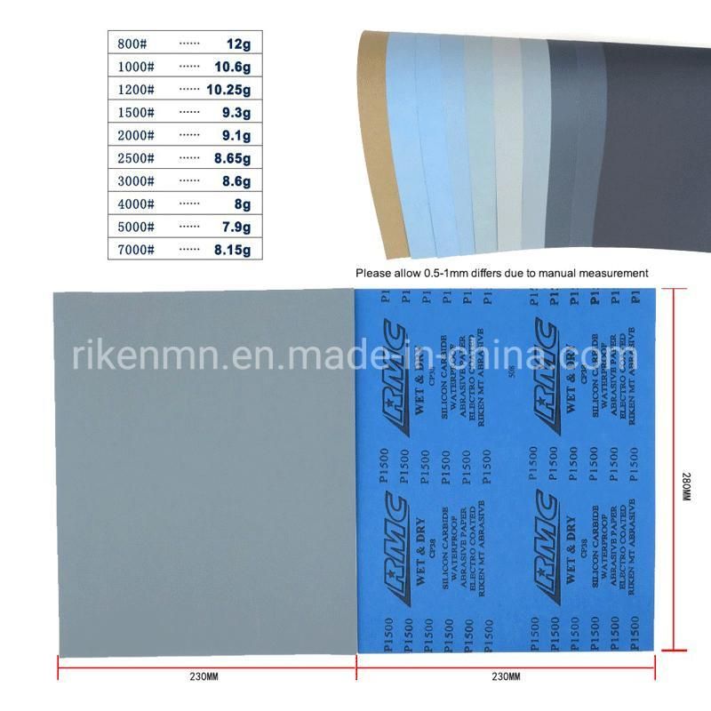 9*11′ ′ Waterproof Emery Paper Abrasive Paper for Construct and Paint