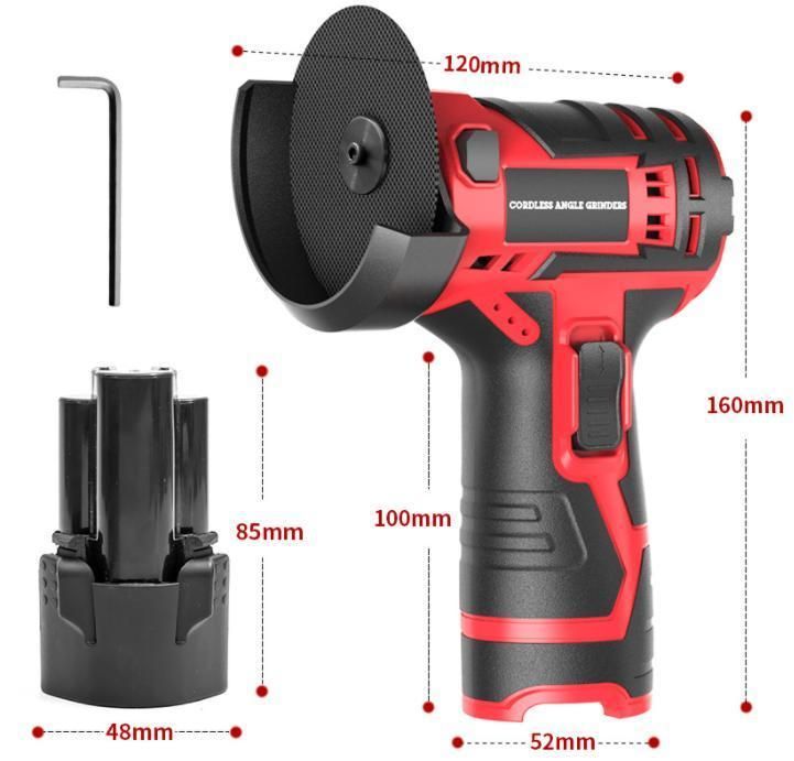 China Factory High-Quality 12V 2000mAh Lithium Mini Angle Grinder Electric Tool Power Tool