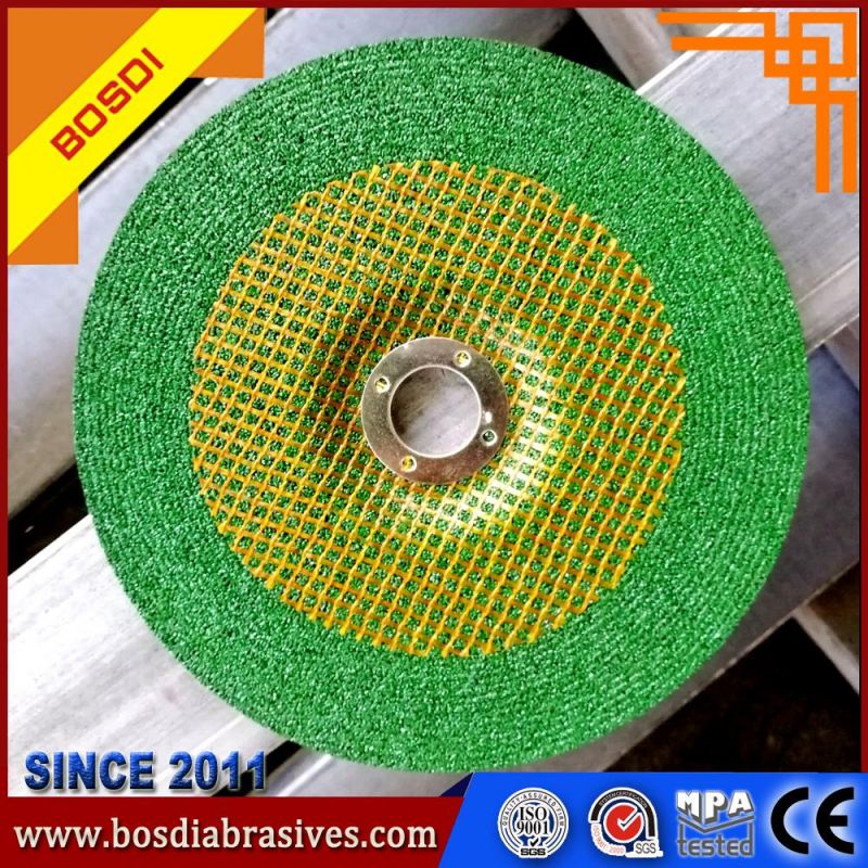 4.5′′ Depressed Center Grinding Wheel with Aluminium Alloy Backing for Metal Inox with Arbor