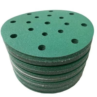 Round Green 180 Grit 7inch Ao Abrasive Velcro Sandpaper Disc
