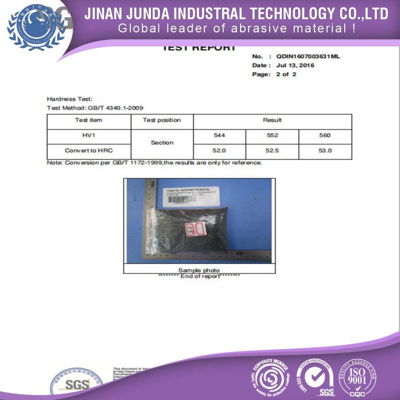 ISO Sandblast Abrasive Steel Shot for Shotblasting Aluminium