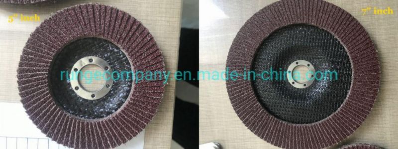 Power Electric Tools Accessories 115mm 60 Grit Flap Disc High Density Temperature Sintered Aluminium Oxide