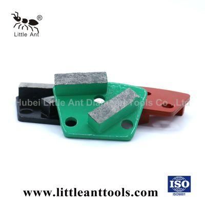 Reforced Concrete Grinding Block (fan shaped two teeth three hole)