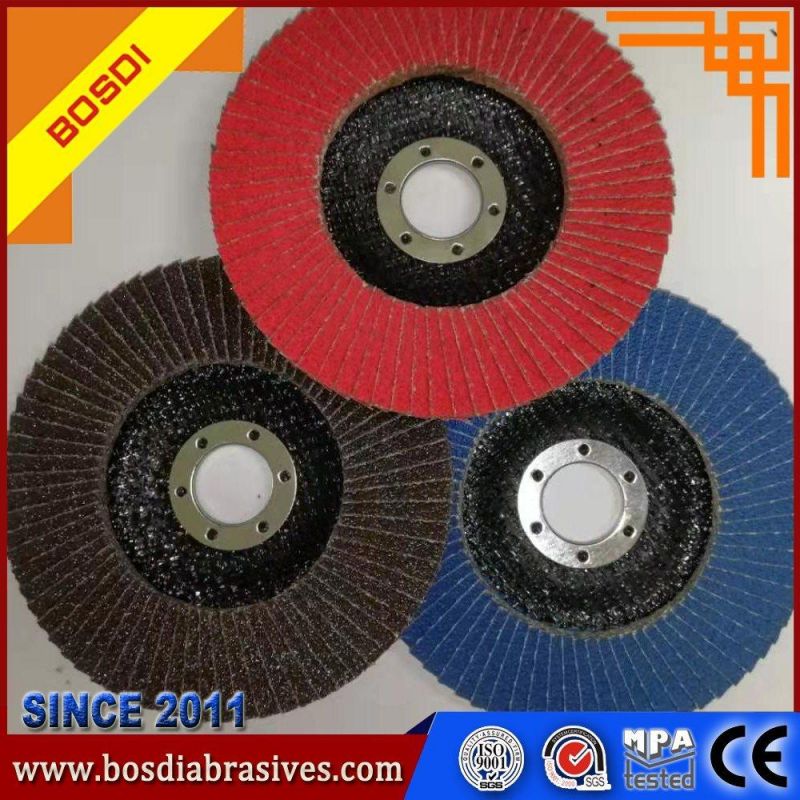4inch Flap Abrasive Flap Disc Grinding for Metal, Steel, Stainless Steel, Sharp Tpye and Popular Sale, Sanling/Deerfos/Vsm/Riken Cloth to Do, Flap Wheel