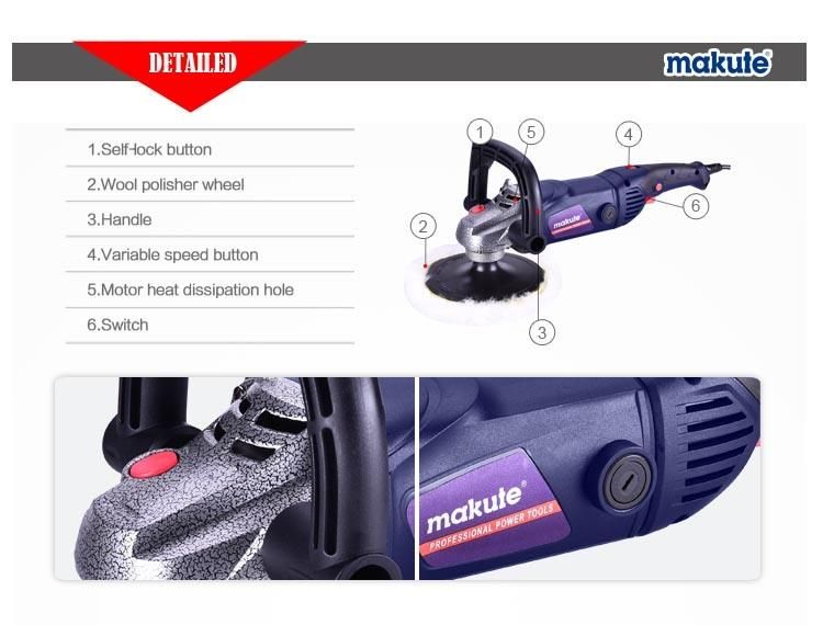 Makute Car Polisher 180mm with Discs Power Grindering