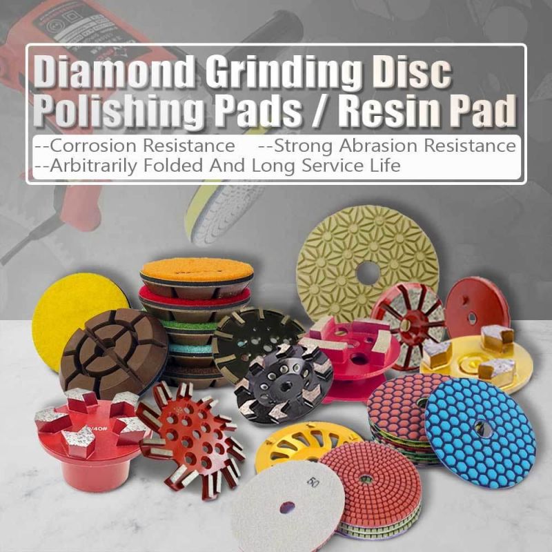 3 Inch 4 Inch 5 Inch 3 Step Hybrid Diamond Flexible Polishing Disc Wet Polishing Pad for Granite Marble Resin Pads