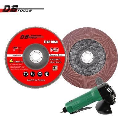 7 Inch 180mm Flap Disc Grinding Wheel 7/8 Inch Arbor Hole Alumina Oxide for Iron Derusting Grit 40