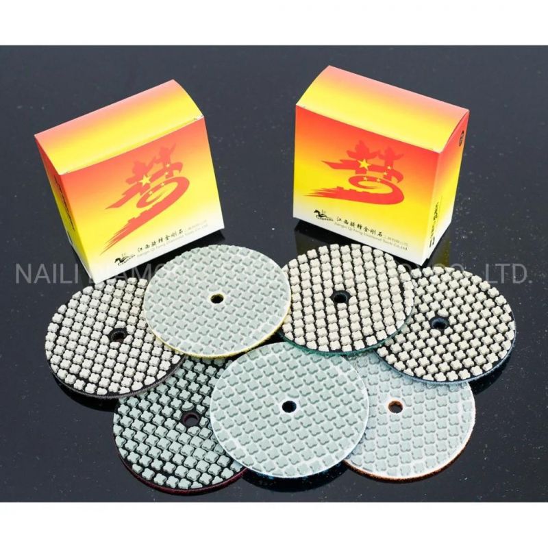 Qifeng Manufacturer Power Tool Diamond Marble Pads Dry Polishing Pad Flexible Grinding Wheel