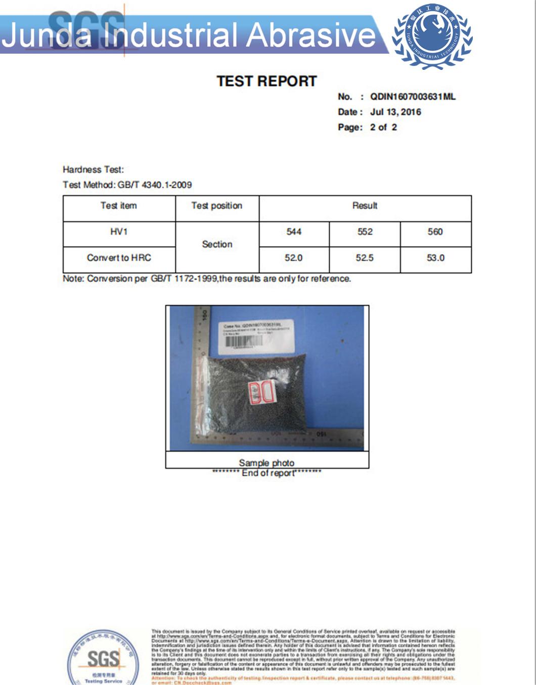 Chrome Element Steel Shot/Steel Ball S460 for Surface Polishing