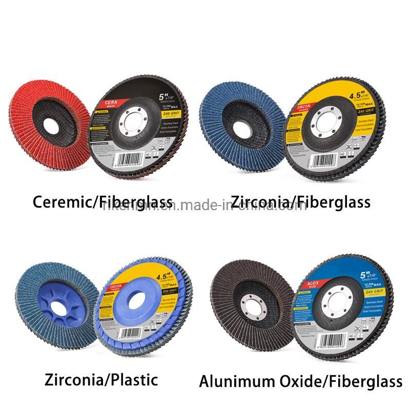 Flap Wheel Abrasive Cloth Zirconia Aluminum Oxid Grinding Disc Disco Flap 4.5" Zirconia Flap Disk