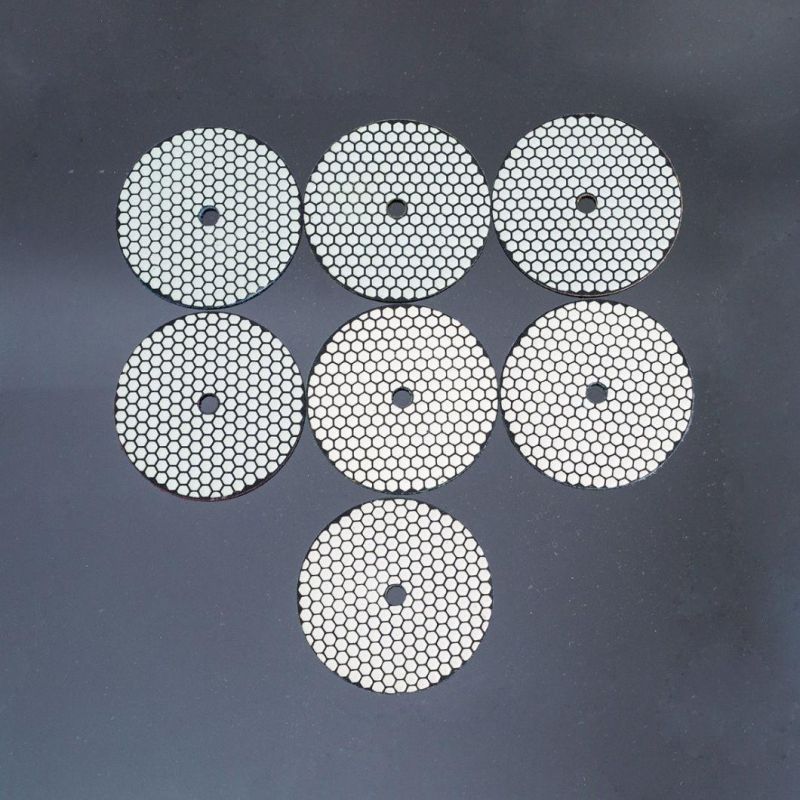 Qifeng Manufacturer Power Tools 7-Step 5 Inch/125mm Abrasive Diamond Dry Grinding&Polishing Pads for Granite&Marble