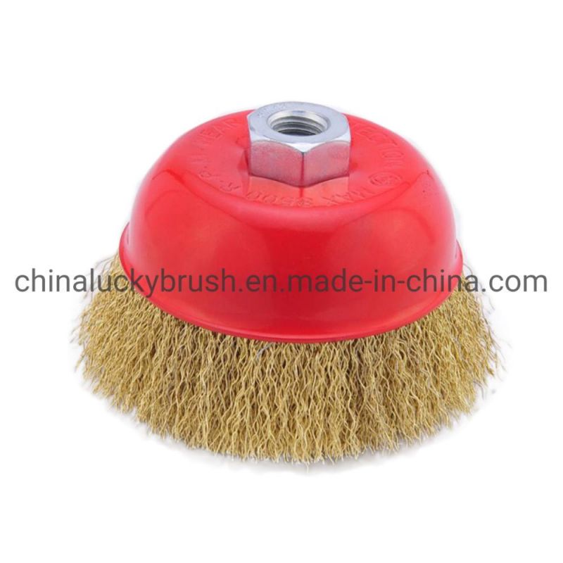 3" Brass Coated Steel Wire Cup Brush (YY-301)