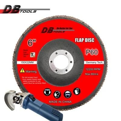 6&quot; 150mm Emery Flap Disc 22mm Arbor Abrasive Alumina Oxide for Metal Derusting Paint Grit 60