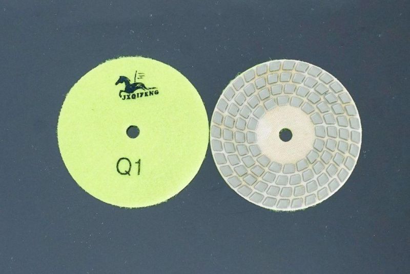 Qifeng Top 4 Steps Diamond Resin Bond Dry Polishing Pads for Granite&Marble