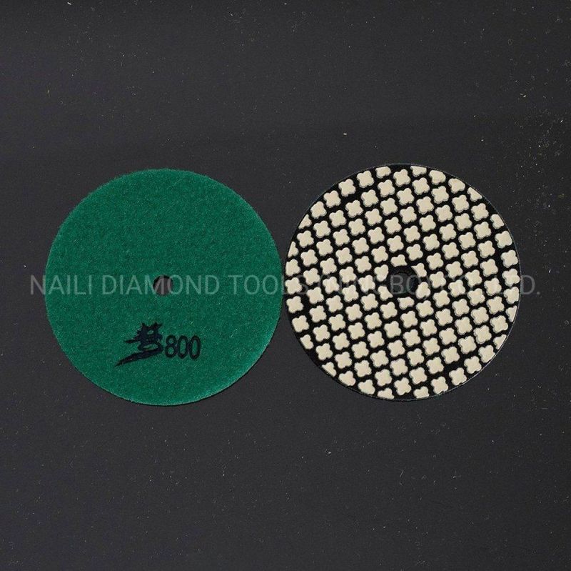 Qifeng Manufacturer Power Tool Dry Resin Bond Marble/Granite Diamond Power Tool 4" /100 mm Factory Direct Sale 7 Steps Polishing Pads