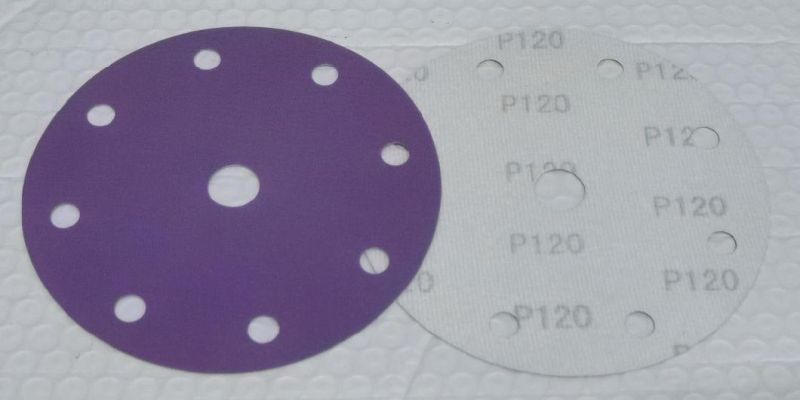 150mm Purple Ceramic Sanding Disc for Car Body-3m 745u Quality Sandpaper for Automobile Refinishing