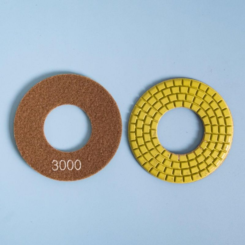 Qifeng Manufacturer Power Tool Factory Direct Sale Diamond 5" Abrasive Granite Marble Polishing Pad with Big Hole for Wet Use