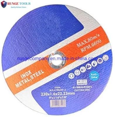 9&quot; Metal and Stainless Steel (INOX) Cutting Discs for Various Famous Angle Grinder Power Tools