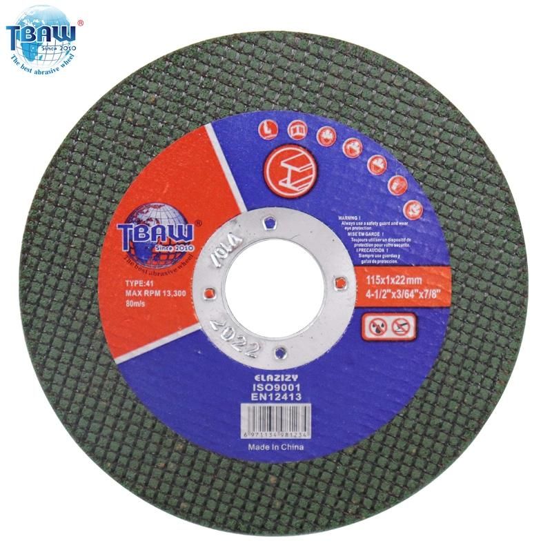 Tbaw High Quality Abrasive Metal Steel Cast Iron Abrasive Cutting Disc for Grinders, Metal Cutting Canton Fair Exhitor 4′′ 115mm Diameter Cutting Disc Wheel