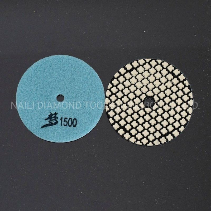 Qifeng Manufacturer Power Tool Factory 7 Steps Flower-Shaped Diamond Polishing Pad for Marble/Granite