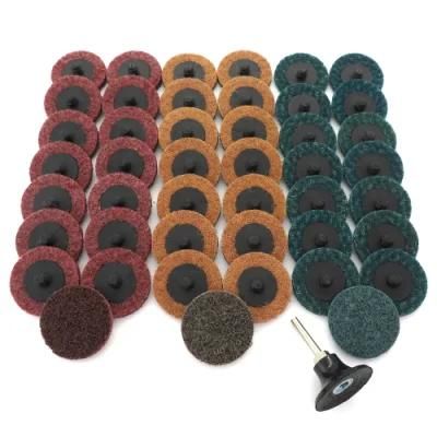 46PCS Sanding Discs Set 2 Inches Quick Change Disc Surface Conditioning Discs with 1/4 Inch Shank Holder for Surface Prep