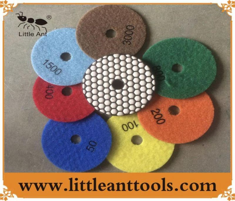 80mm Dry Diamond Polishing Pad for Polishing Granite Marble Stone Quartz and Engineered Stone 7PCS/Set