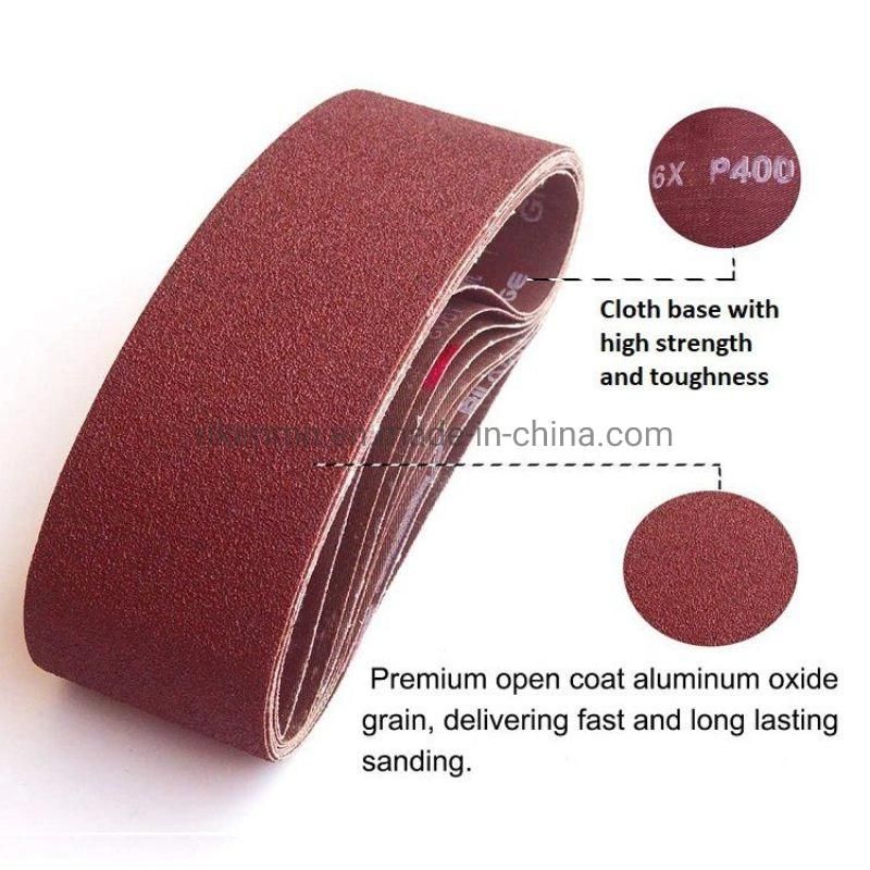 3X21 Inches (75X533mm) Aluminum Oxide Abrasive Sanding Belt for Wood Floor Cloth Sanding Belt