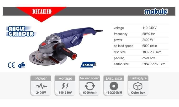 Makute Angle Grinder 230mm Grindering Polisher Milling Machine