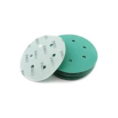 Abrasive Green Film Hook and Loop 8 Holes 400/800/1000 Grit 4inch Ao Abrasive Velcro Disc
