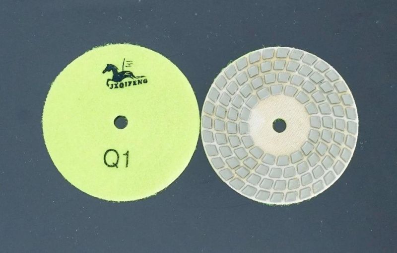 Qifeng 4-Steps Diamond Resin Bond Abrasive Tools Dry Polishing Pads for Granite and Marble