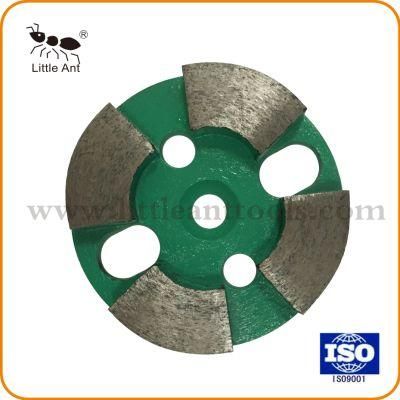 4 Teeth Trapezoid Metal Bond Diamond Grinding Plate for Concrete, Floor, Natural Stone.