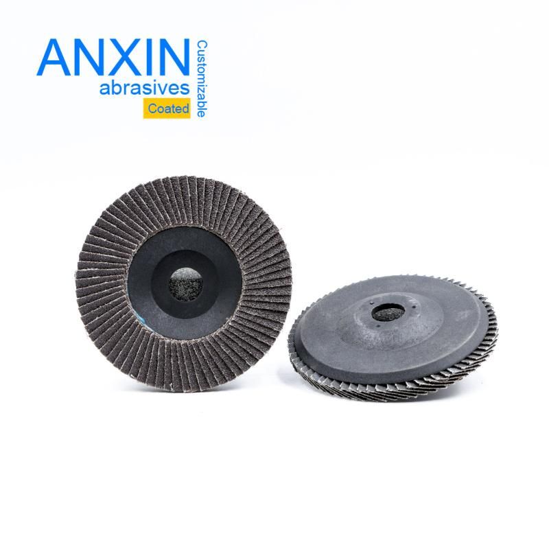 Calcined Aluminium Oxide Flap Disc Black Nylon Backing Stainless Steel and Metal Grinding