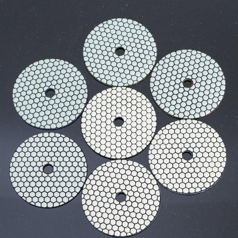 Qifeng Manufacturer Power Tools 7-Step 5 Inch Diamond Abrasive Tool Dry Polishing Pads Disc for Marble Granite