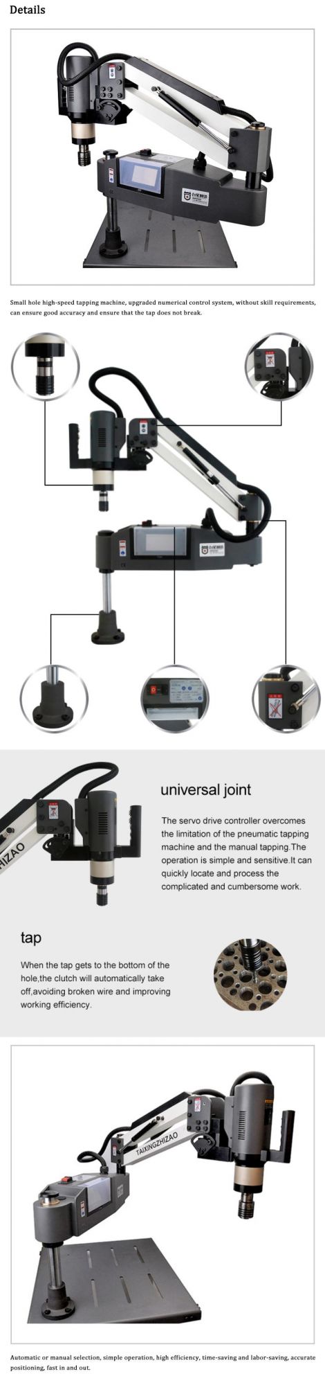 Txzz Tx-M30s Professional Electric Quick Servo Auto Tapping Machine