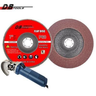 7 Inch 180mm Flap Disc Emery Cloth Disc 7/8 Inch Arbor Ao for Iron Type 27 P60