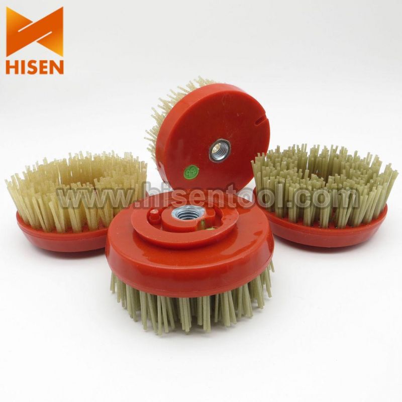 M14 Connected 110mm Diamond Brush Abrasive Brush for Polishing Granite