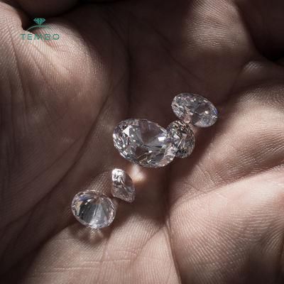 White Color Round Brilliant Shape Lab Diamond Beads Wholesale Synthetic Loose Gemstone Diamond