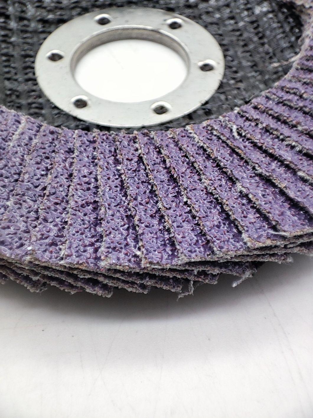 4" 80# High Stock Removal Imported Purple Ceramic Flap Disc as Abrasive Tooling for Angle Grinder