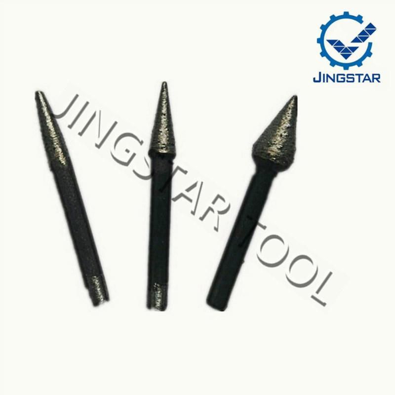 Shank 6mm Diamond Grinding Head Bullet Type Pointed Grinding Head Various Stone Lettering Engraving