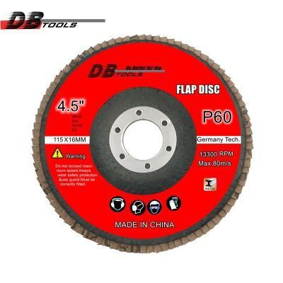 4 1/2 Inch 115mm Grinding Wheel Flap Disc 22mm Hole a/O Abrasive Grit 60
